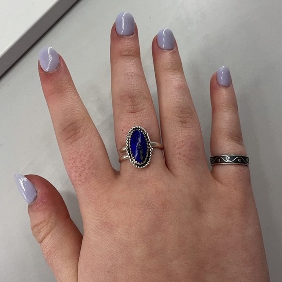 Pre order Olivia Rodrigo ring lapis sterling navajo made - Picture 5 of 11